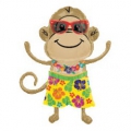 singe hawaïe boy ballon mylar 84cm