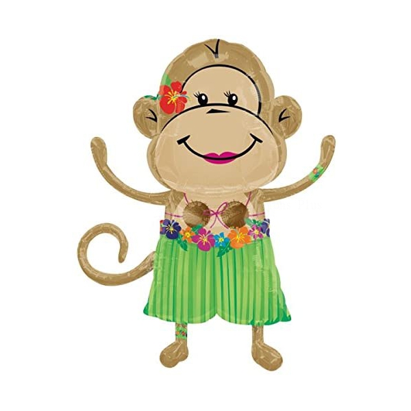 singe hawaïe fille ballon mylar 84cm