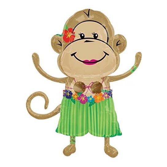 singe hawaïe fille ballon mylar 84cm