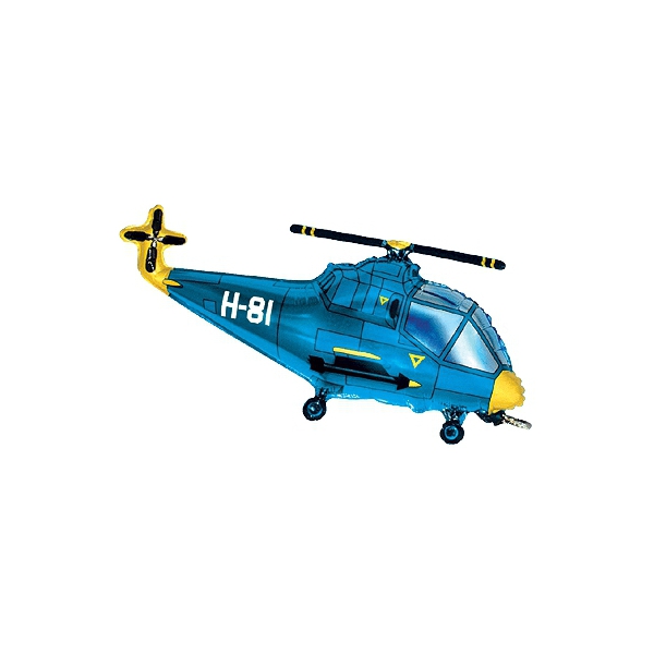 helicopter bleu forme 23cm (gonflage air)