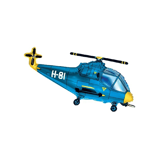 helicopter bleu forme 23cm (gonflage air)