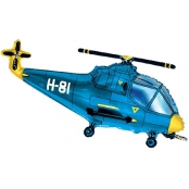 helicopter bleu forme 23cm (gonflage air)