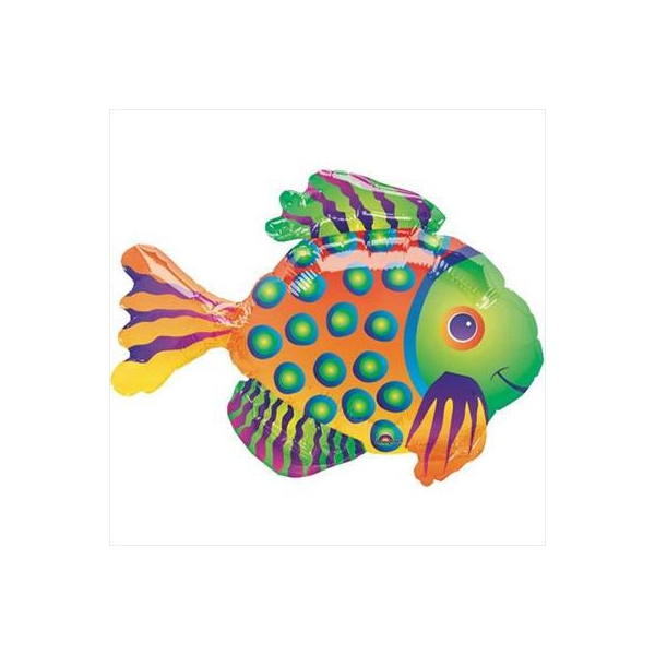 ° Poisson 23 cm avec coupelle et tige ballon mylar