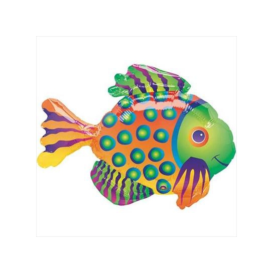 ° Poisson 23 cm avec coupelle et tige ballon mylar