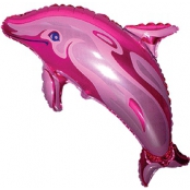 ° mini dauphin rose pour gonflage à l'air avec tige