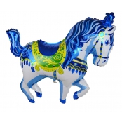 cheval manège bleu 22cm vendu non gonflé