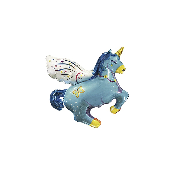 mini licorne bleu 40 cm vendu non gonflé