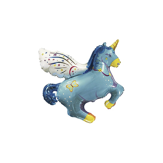 mini licorne bleu 40 cm vendu non gonflé