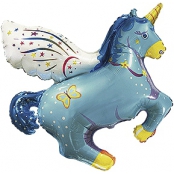 mini licorne bleu 40 cm vendu non gonflé